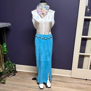 Dolce & Gabbana Turquoise Maxi Skirt